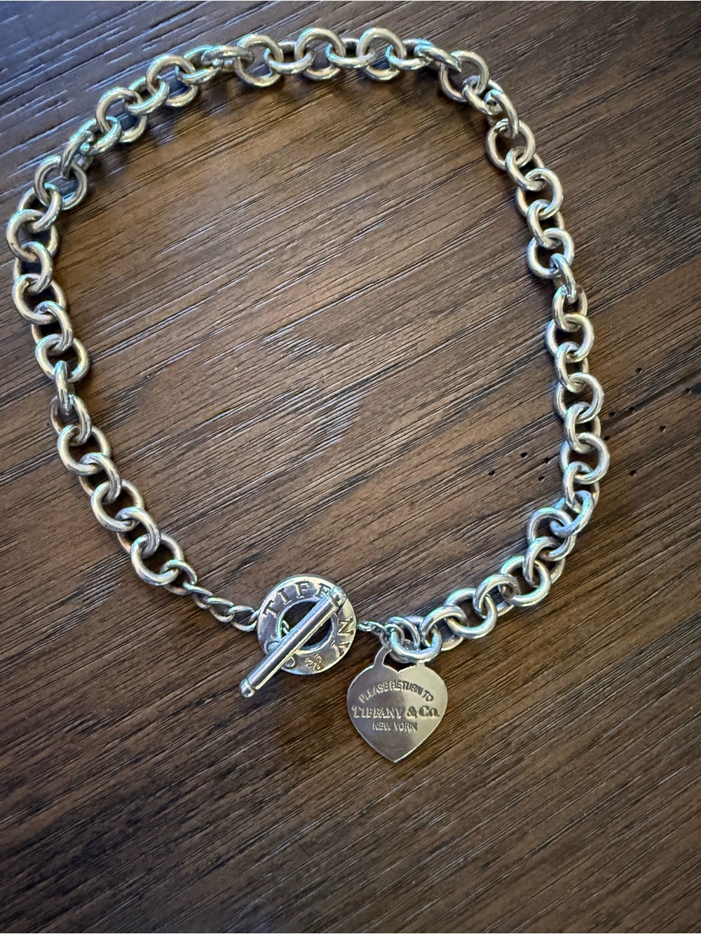 Tiffany & Co. Silver Heart Tag Toggle Necklace